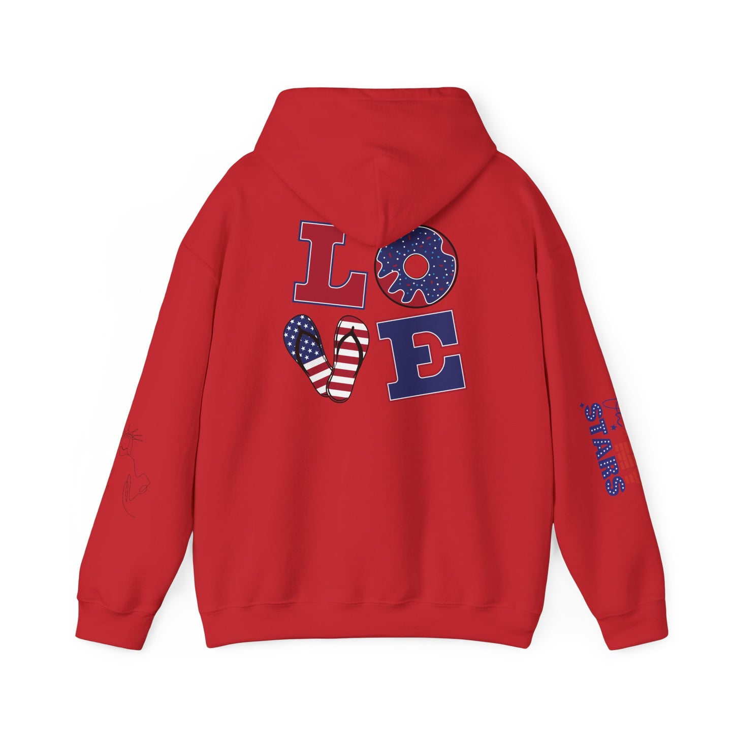 Patriotic 'America of Unmatched Greatness' Hoodie – USA Flag LOVE Graphic
