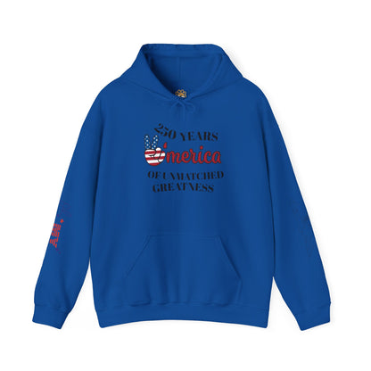 Patriotic 'America of Unmatched Greatness' Hoodie – USA Flag LOVE Graphic