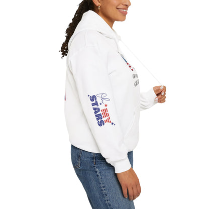 Patriotic 'America of Unmatched Greatness' Hoodie – USA Flag LOVE Graphic