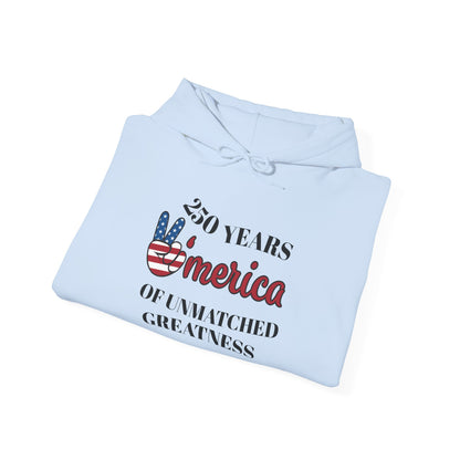 Patriotic 'America of Unmatched Greatness' Hoodie – USA Flag LOVE Graphic