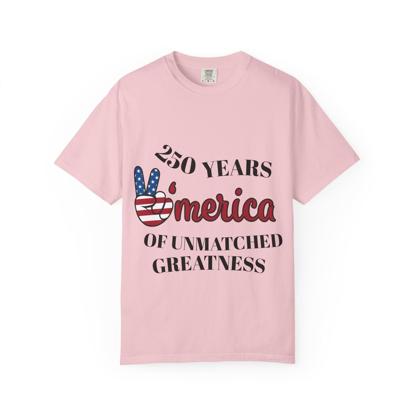 Amercia 250 Years Graphic T-Shirt — Patriotic Peace Sign Tee