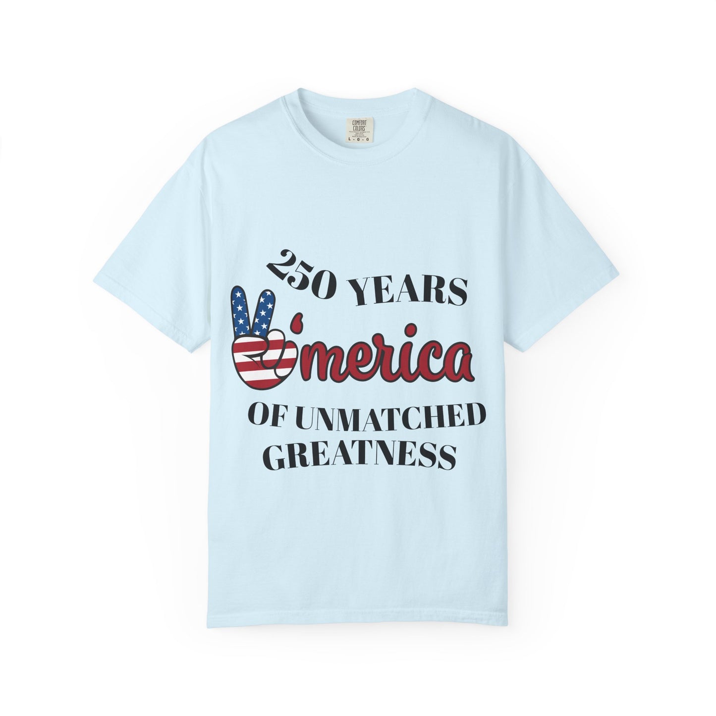 Amercia 250 Years Graphic T-Shirt — Patriotic Peace Sign Tee