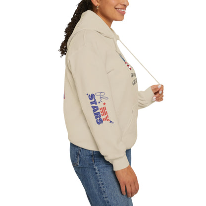 Patriotic 'America of Unmatched Greatness' Hoodie – USA Flag LOVE Graphic