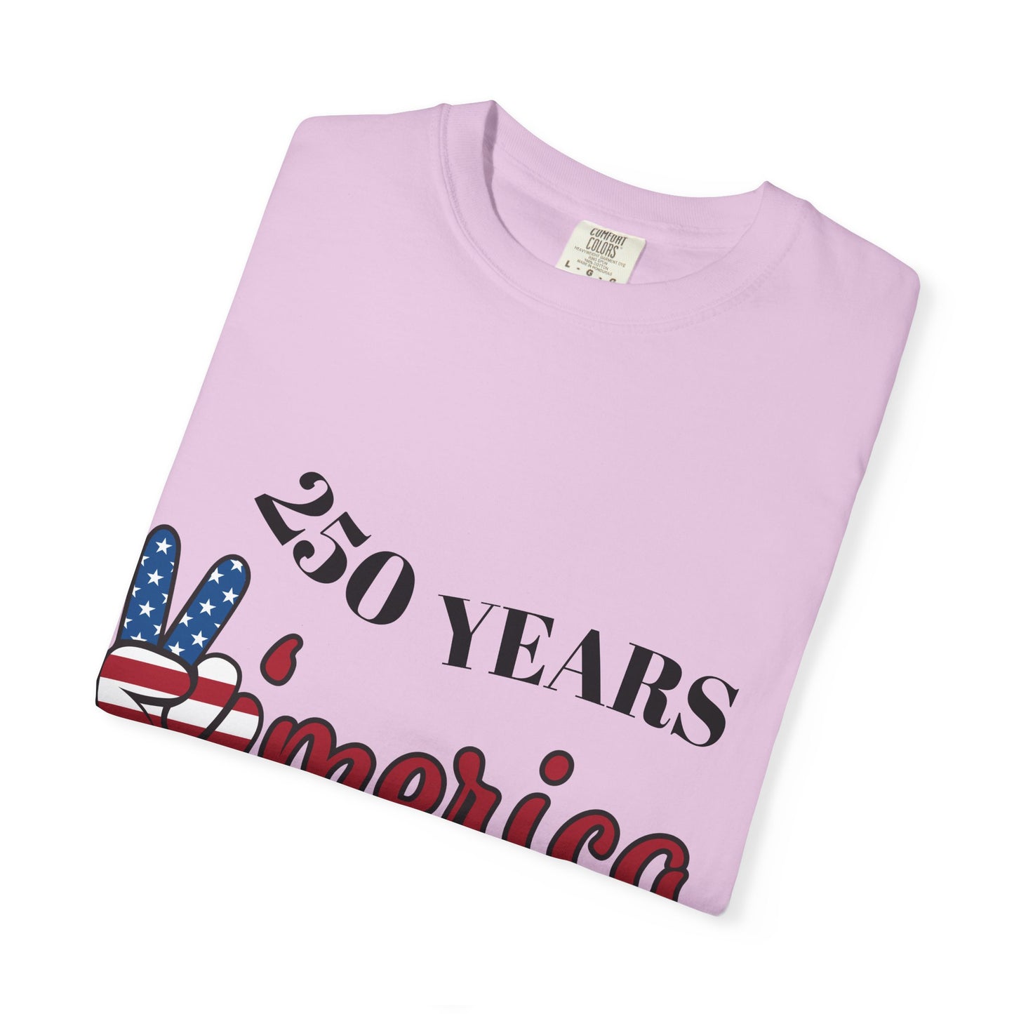 Amercia 250 Years Graphic T-Shirt — Patriotic Peace Sign Tee