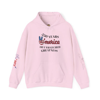 Patriotic 'America of Unmatched Greatness' Hoodie – USA Flag LOVE Graphic