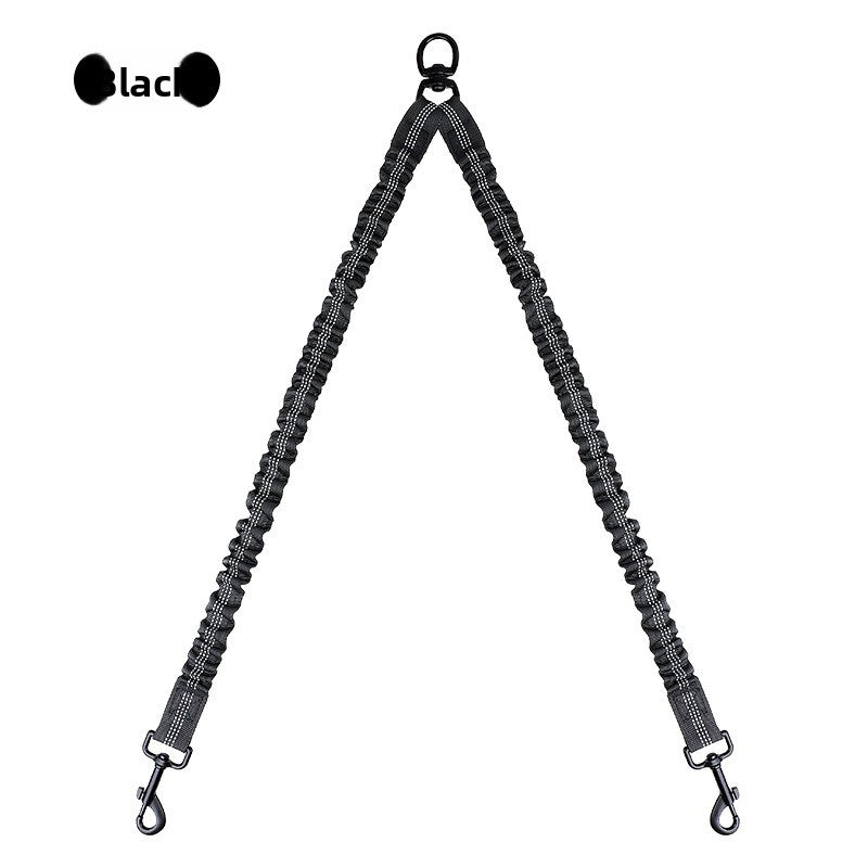 Dual Bungee Dog Leash with Anti-Tangle Double Attachment