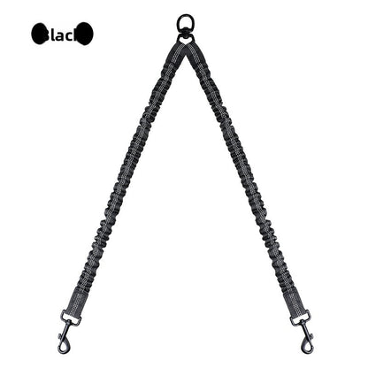 Dual Bungee Dog Leash with Anti-Tangle Double Attachment