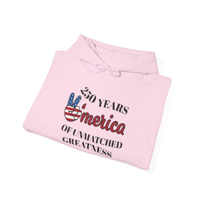 Patriotic 'America of Unmatched Greatness' Hoodie – USA Flag LOVE Graphic