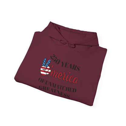 Patriotic 'America of Unmatched Greatness' Hoodie – USA Flag LOVE Graphic