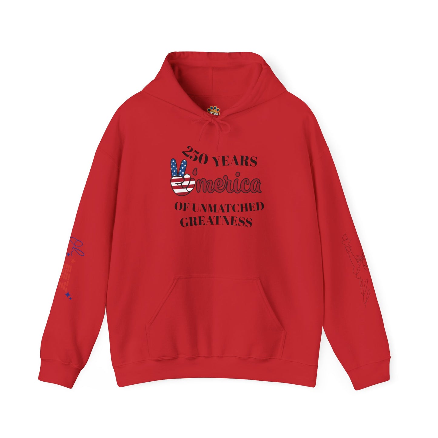 Patriotic 'America of Unmatched Greatness' Hoodie – USA Flag LOVE Graphic