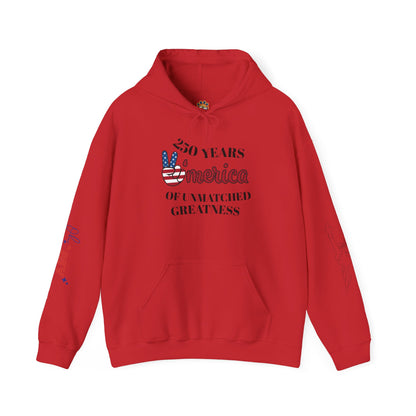 Patriotic 'America of Unmatched Greatness' Hoodie – USA Flag LOVE Graphic