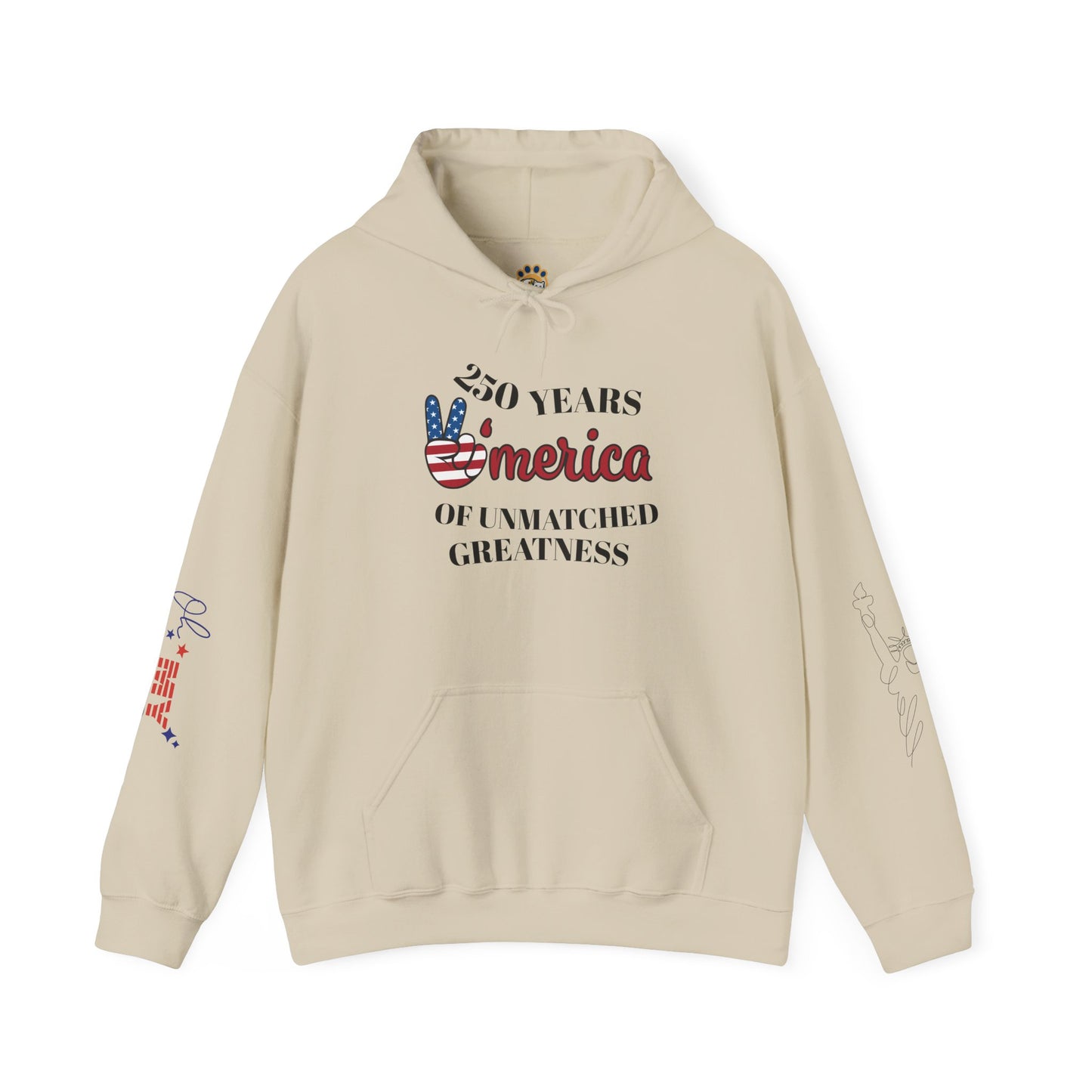 Patriotic 'America of Unmatched Greatness' Hoodie – USA Flag LOVE Graphic