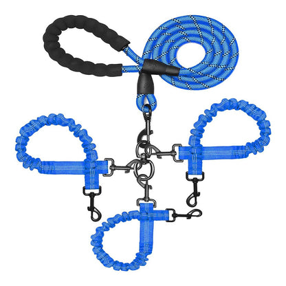 Triple Bungee Dog Leash with Reflective Shock-Absorbing Design