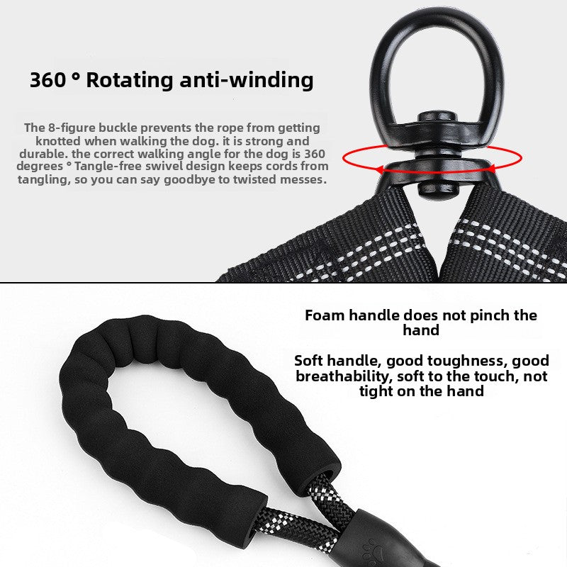 Dual Bungee Dog Leash with Anti-Tangle Double Attachment