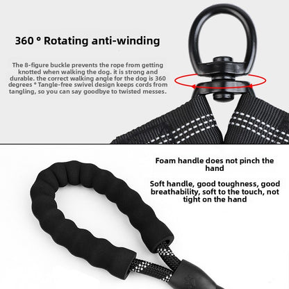 Dual Bungee Dog Leash with Anti-Tangle Double Attachment