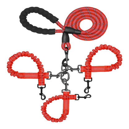 Triple Bungee Dog Leash with Reflective Shock-Absorbing Design