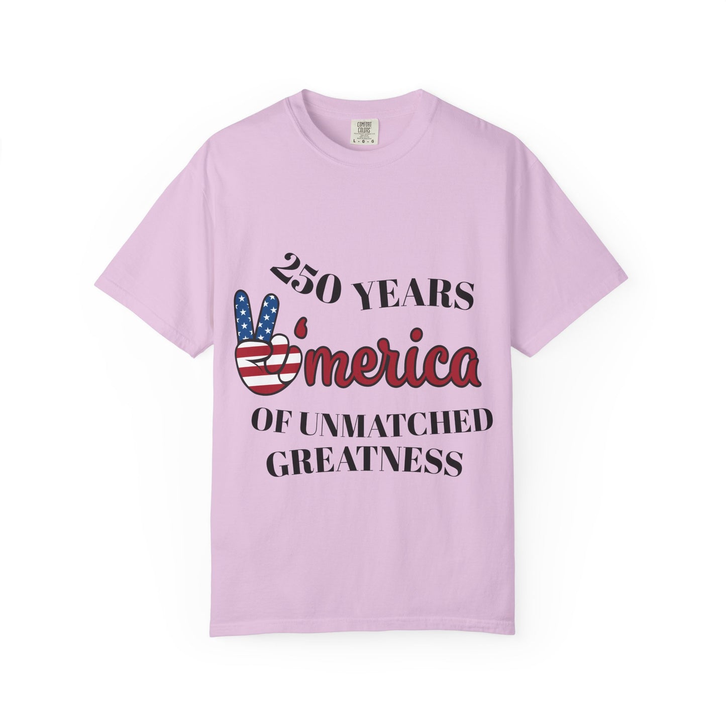 Amercia 250 Years Graphic T-Shirt — Patriotic Peace Sign Tee