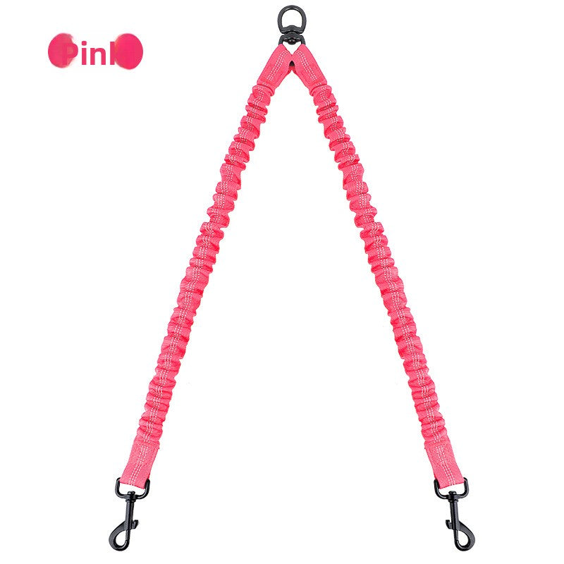 Dual Bungee Dog Leash with Anti-Tangle Double Attachment