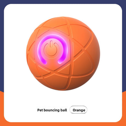 Rechargeable Smart Interactive Pet Ball ? Automatic Bouncing & Teaser Rope Toy for Dogs & Cats