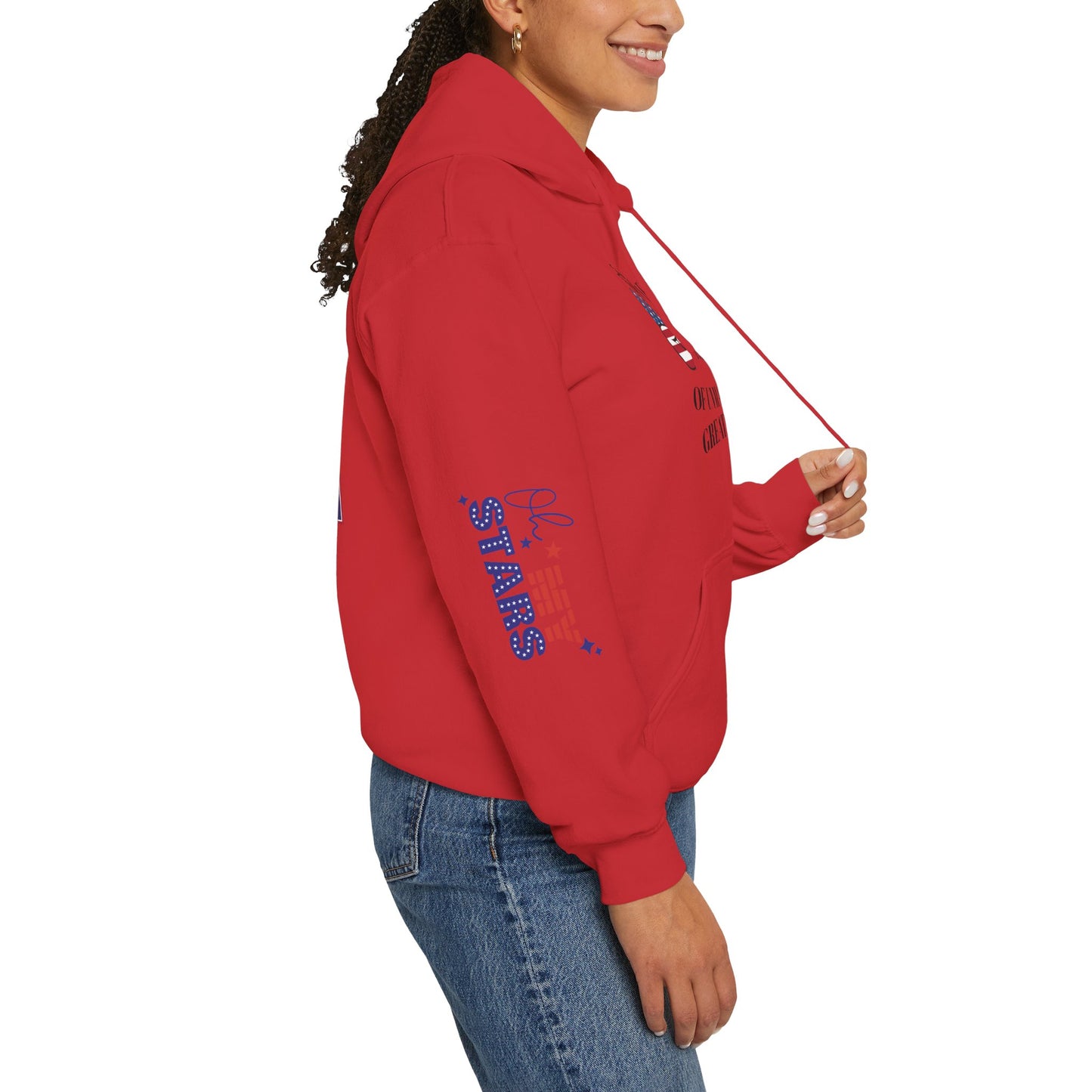 Patriotic 'America of Unmatched Greatness' Hoodie – USA Flag LOVE Graphic