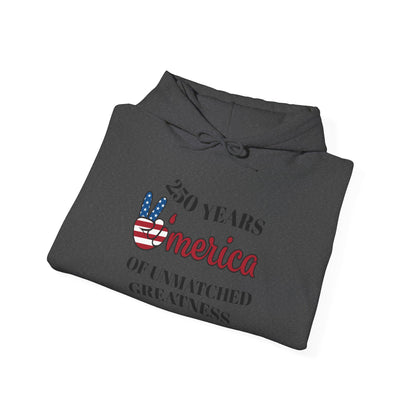 Patriotic 'America of Unmatched Greatness' Hoodie – USA Flag LOVE Graphic