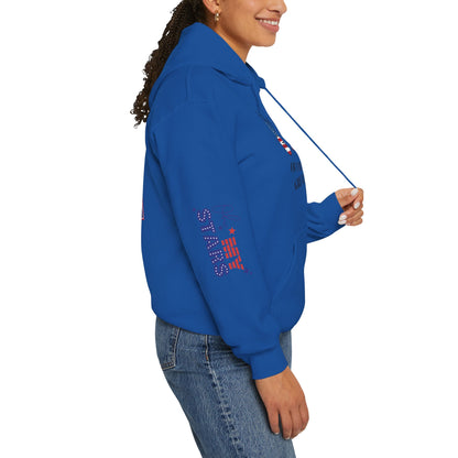 Patriotic 'America of Unmatched Greatness' Hoodie – USA Flag LOVE Graphic