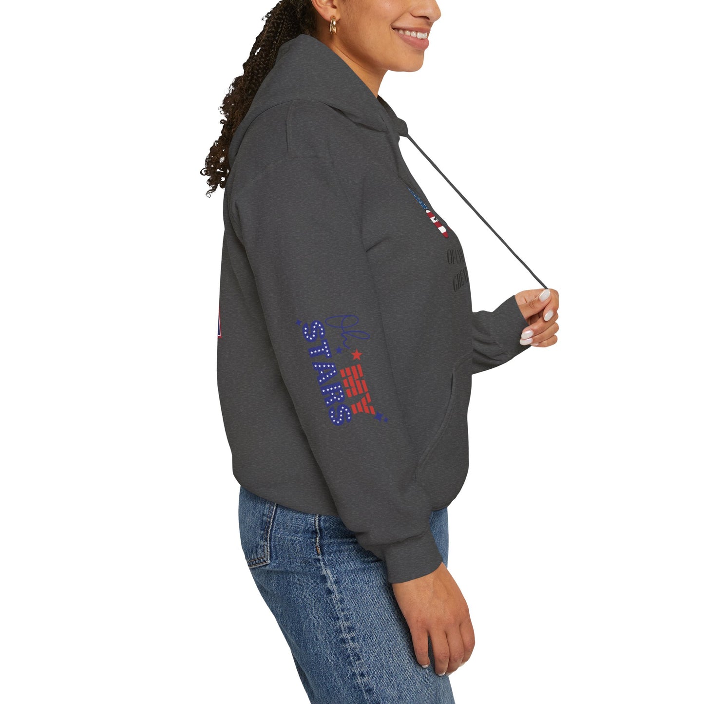 Patriotic 'America of Unmatched Greatness' Hoodie – USA Flag LOVE Graphic