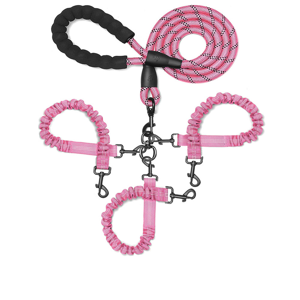 Triple Bungee Dog Leash with Reflective Shock-Absorbing Design