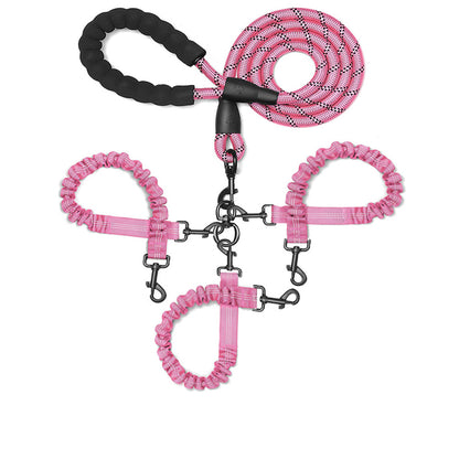 Triple Bungee Dog Leash with Reflective Shock-Absorbing Design