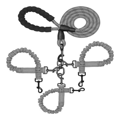 Triple Bungee Dog Leash with Reflective Shock-Absorbing Design