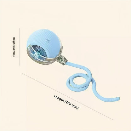 Rechargeable Smart Interactive Pet Ball ? Automatic Bouncing & Teaser Rope Toy for Dogs & Cats