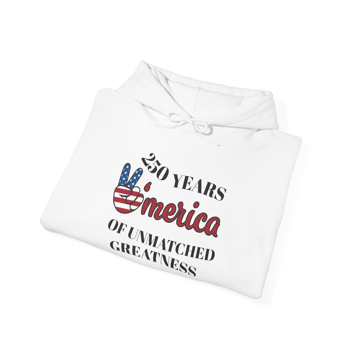 Patriotic 'America of Unmatched Greatness' Hoodie – USA Flag LOVE Graphic