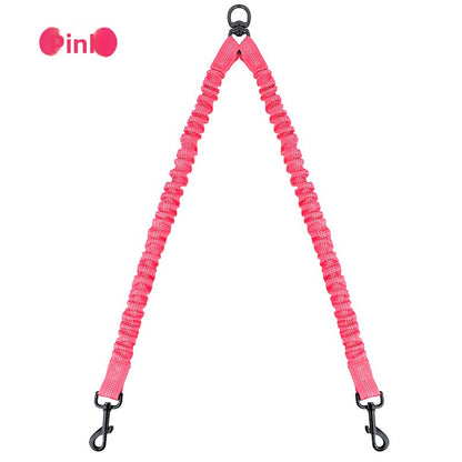 Dual Bungee Dog Leash with Anti-Tangle Double Attachment