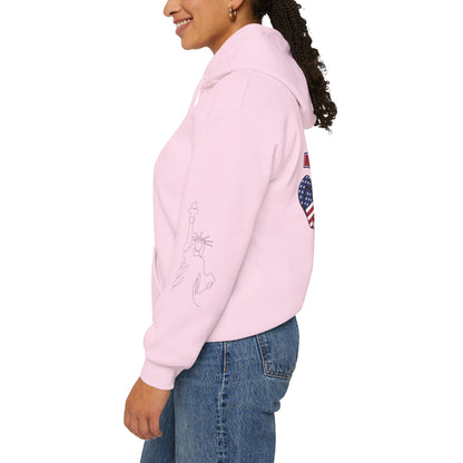 Patriotic 'America of Unmatched Greatness' Hoodie – USA Flag LOVE Graphic