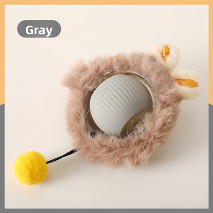 Rechargeable Smart Interactive Pet Ball ? Automatic Bouncing & Teaser Rope Toy for Dogs & Cats