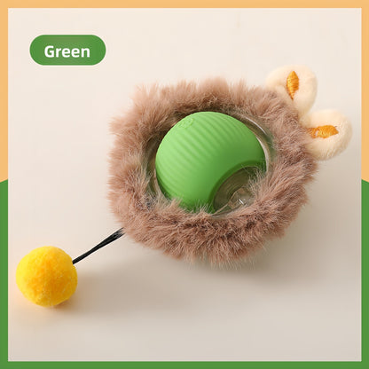 Rechargeable Smart Interactive Pet Ball ? Automatic Bouncing & Teaser Rope Toy for Dogs & Cats