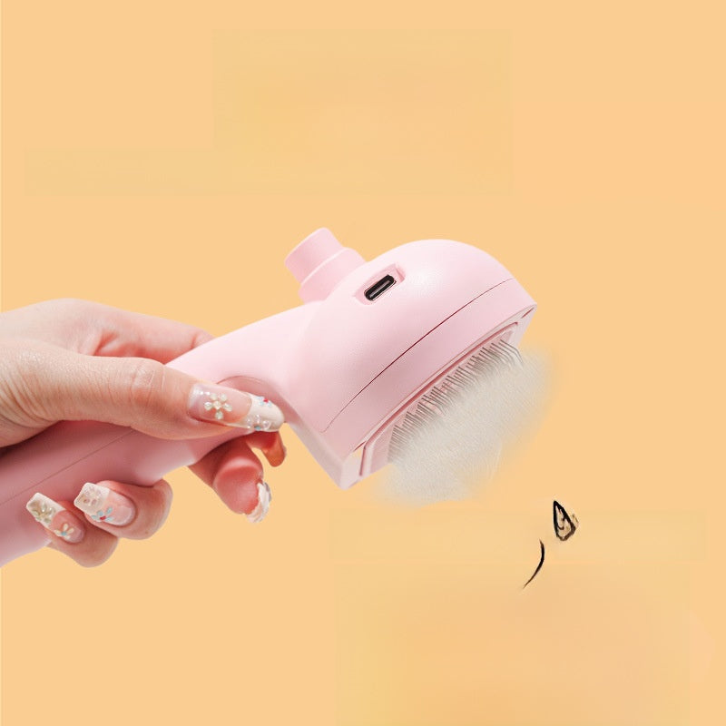 2-in-1 Electric Pet Spray Grooming Brush | Self-Cleaning Deshedding Comb