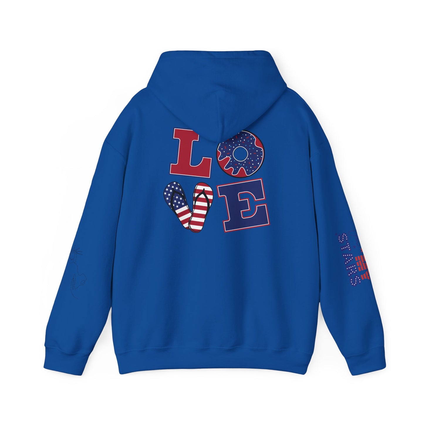 Patriotic 'America of Unmatched Greatness' Hoodie – USA Flag LOVE Graphic
