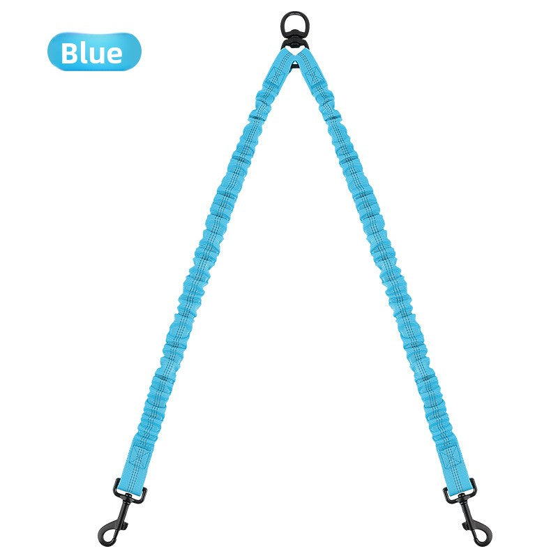 Dual Bungee Dog Leash with Anti-Tangle Double Attachment