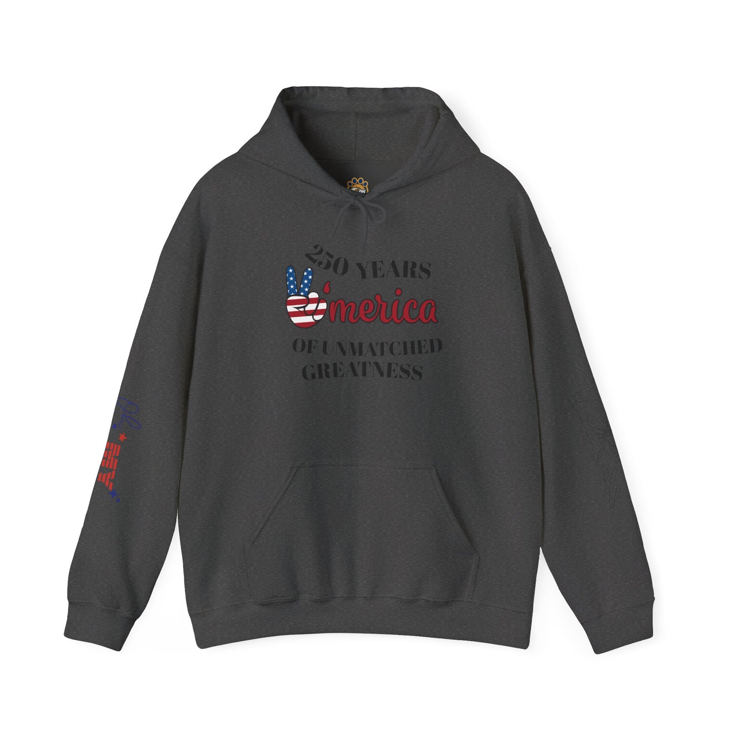 Patriotic 'America of Unmatched Greatness' Hoodie – USA Flag LOVE Graphic