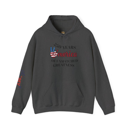 Patriotic 'America of Unmatched Greatness' Hoodie – USA Flag LOVE Graphic