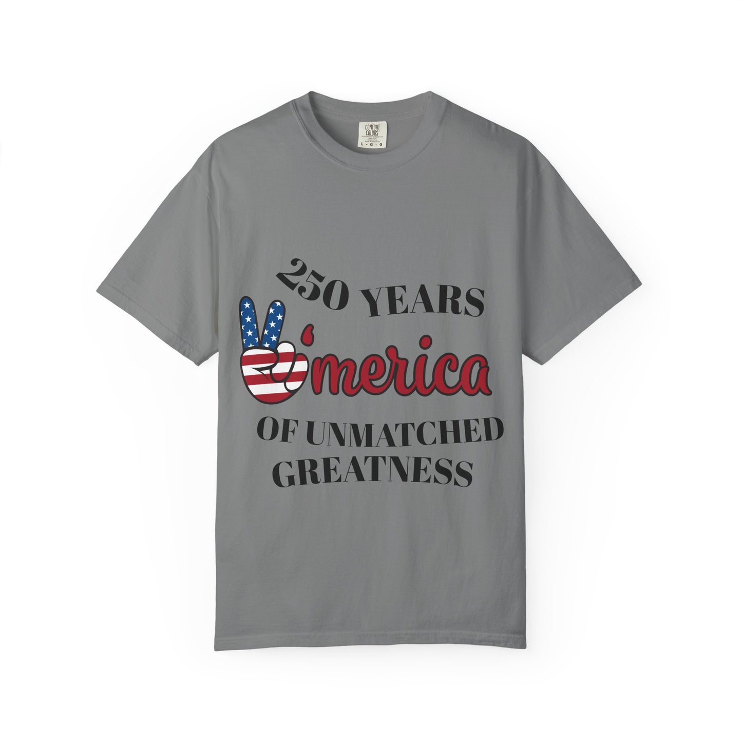 Amercia 250 Years Graphic T-Shirt — Patriotic Peace Sign Tee