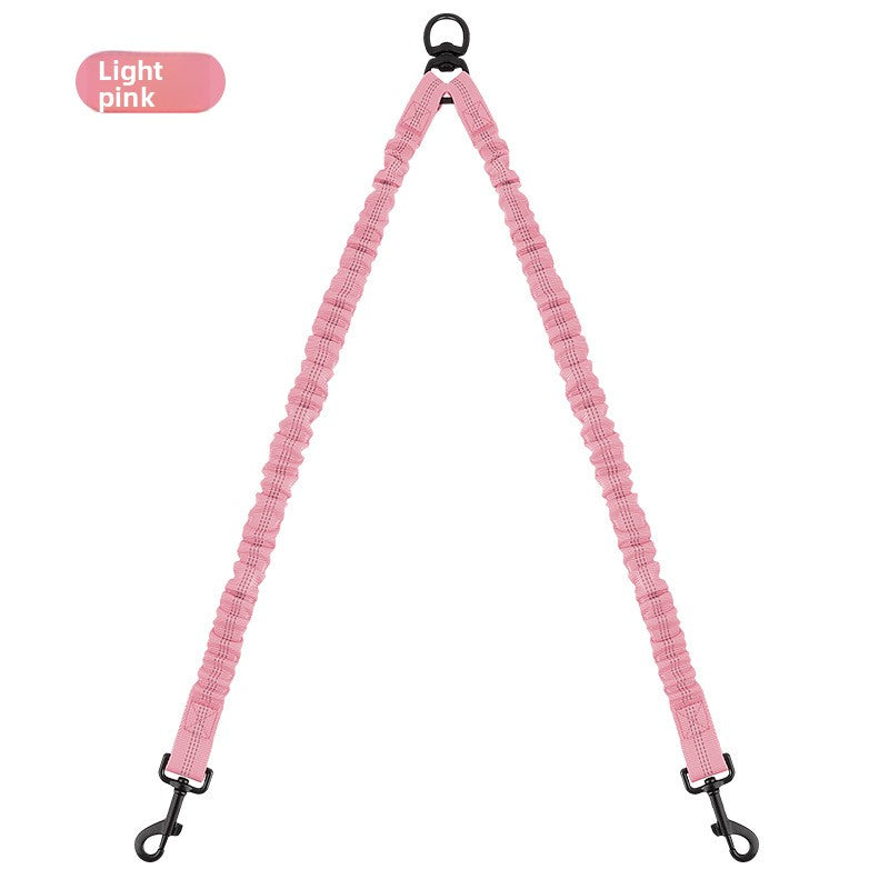 Dual Bungee Dog Leash with Anti-Tangle Double Attachment