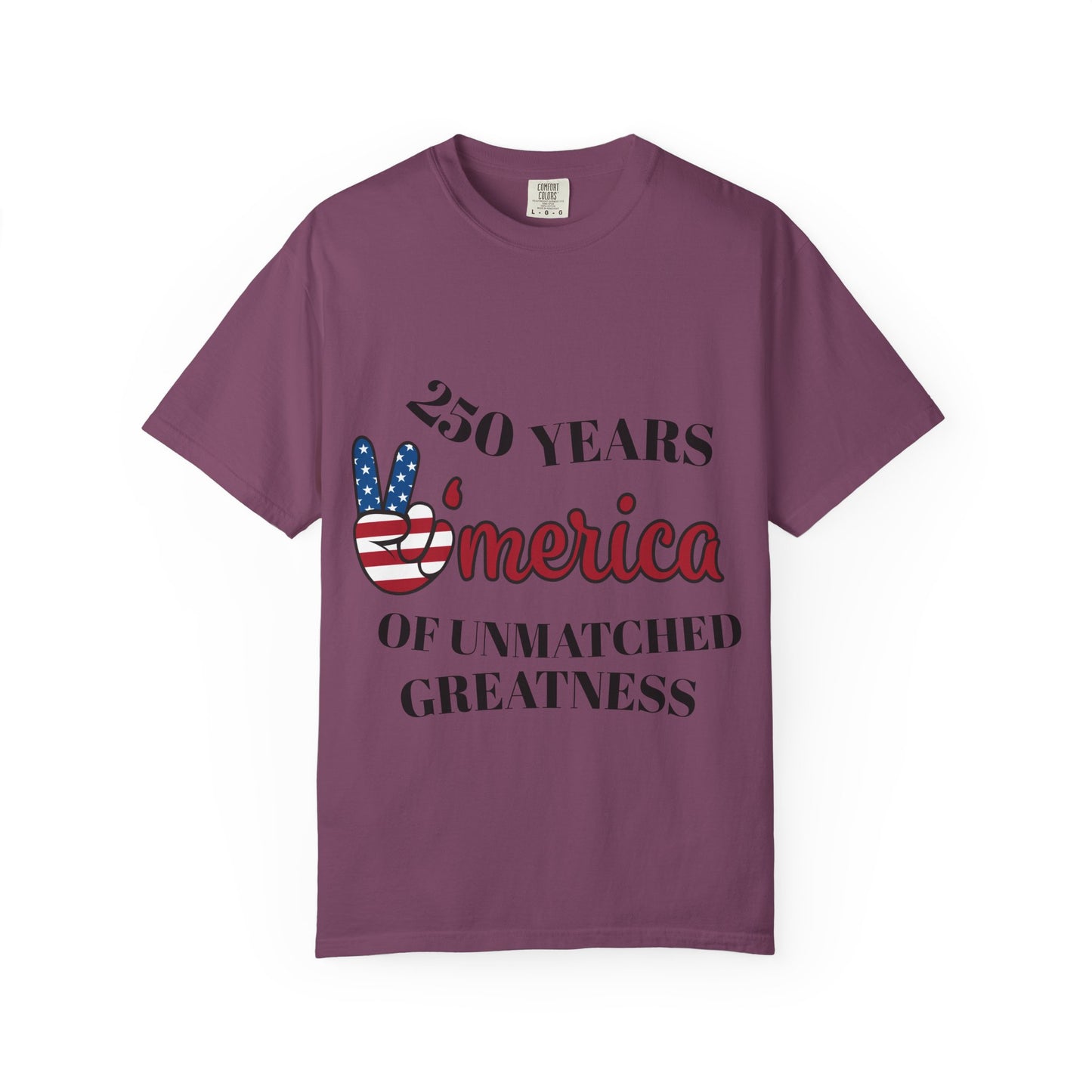 Amercia 250 Years Graphic T-Shirt — Patriotic Peace Sign Tee