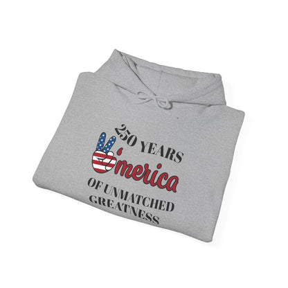 Patriotic 'America of Unmatched Greatness' Hoodie – USA Flag LOVE Graphic