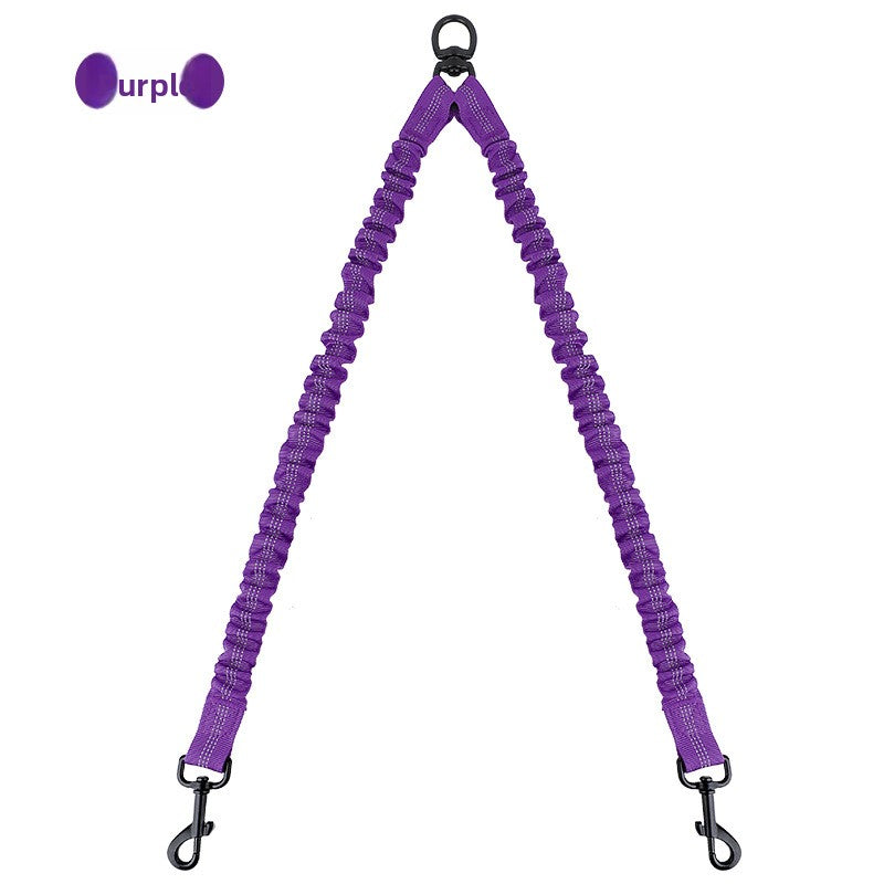 Dual Bungee Dog Leash with Anti-Tangle Double Attachment