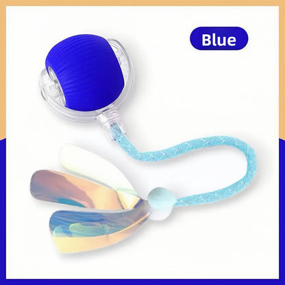 Rechargeable Smart Interactive Pet Ball ? Automatic Bouncing & Teaser Rope Toy for Dogs & Cats