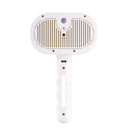2-in-1 Electric Pet Spray Grooming Brush | Self-Cleaning Deshedding Comb