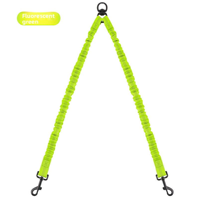 Dual Bungee Dog Leash with Anti-Tangle Double Attachment