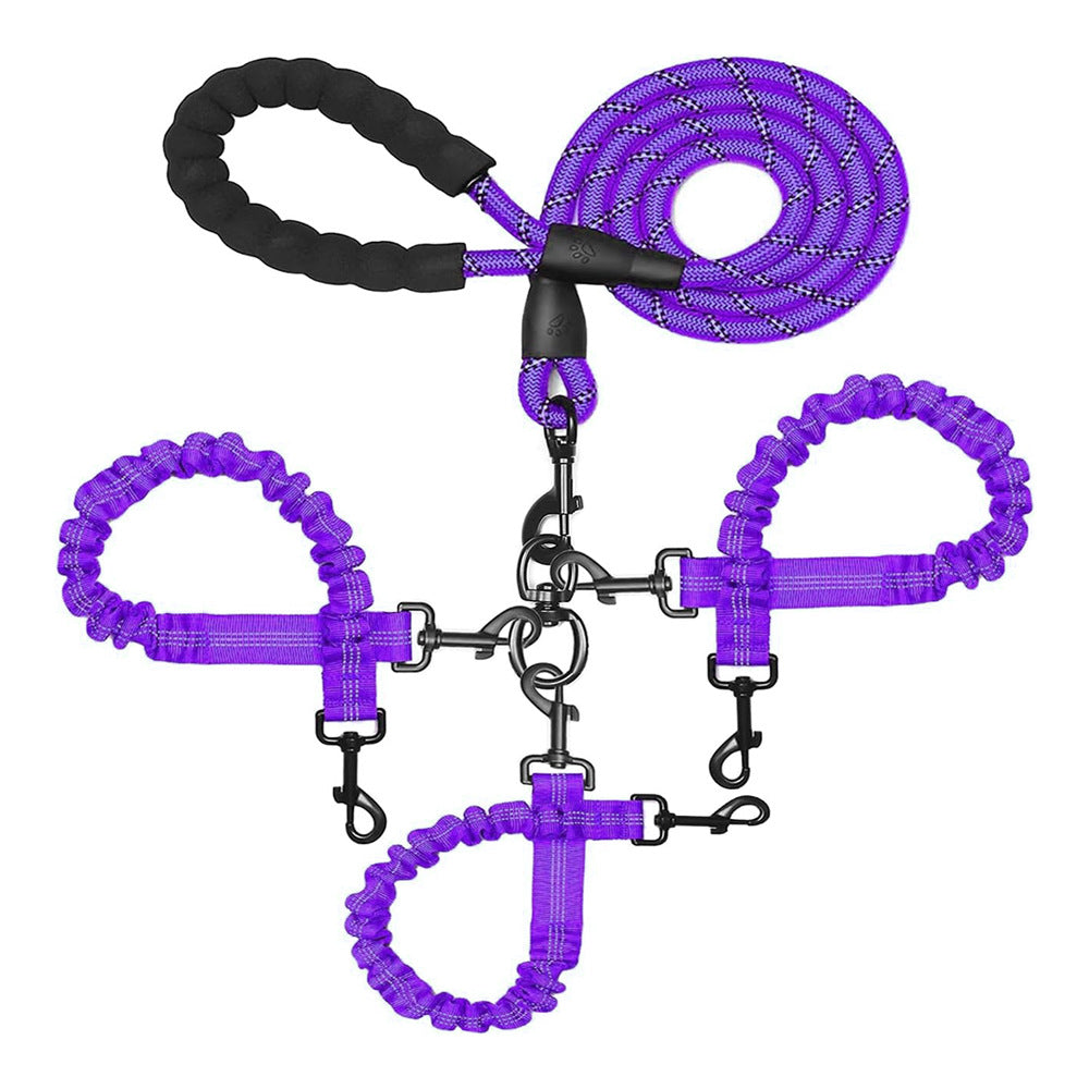 Triple Bungee Dog Leash with Reflective Shock-Absorbing Design